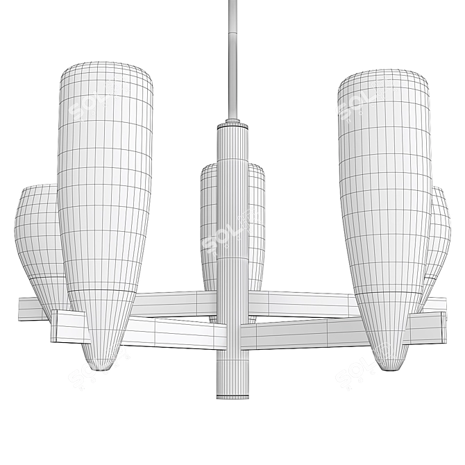 Modern Houston 5-Lamp Fixture 3D model image 2
