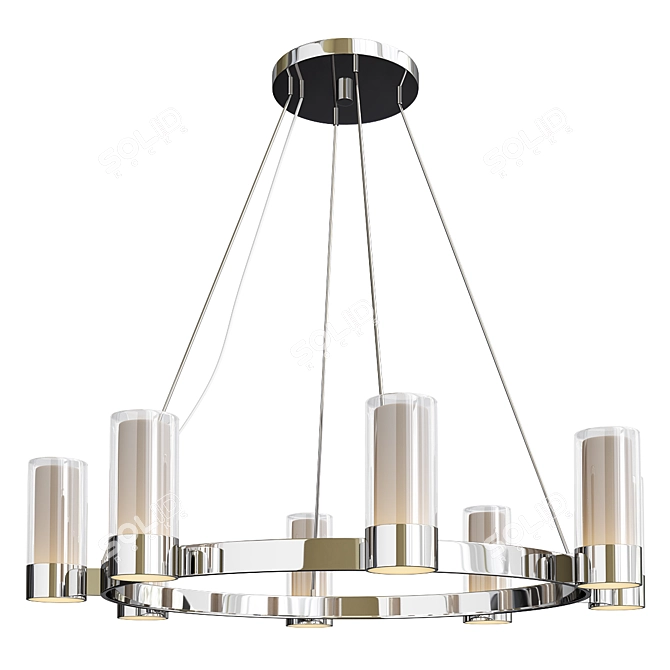 Frosted Glass Chandelier 8-Light Fixture 3D model image 1