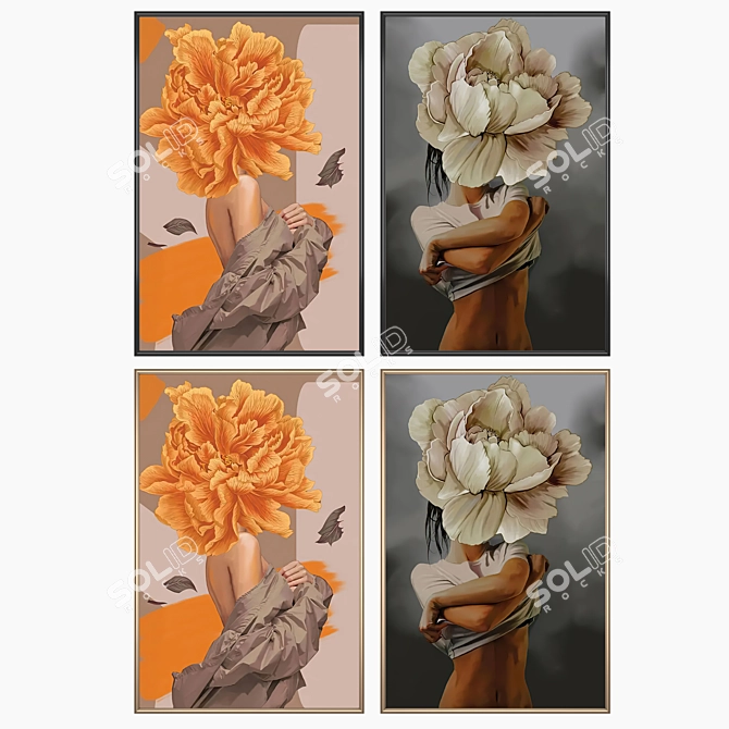 Artwork Set with Multiple Frames 3D model image 2