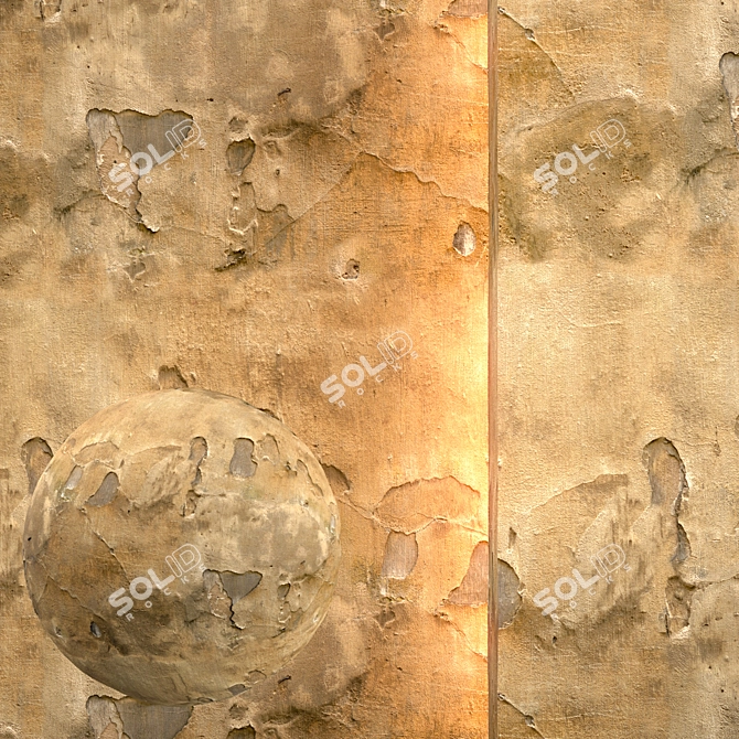 Stucco Stone Wall Finish 3D model image 1