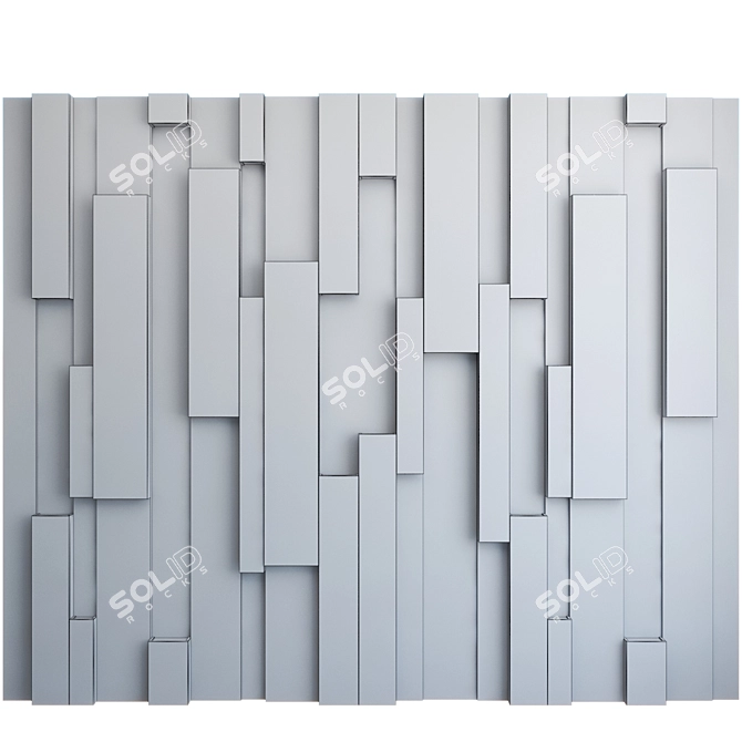 Illuminated 3D Pine Wall Panel 3D model image 7