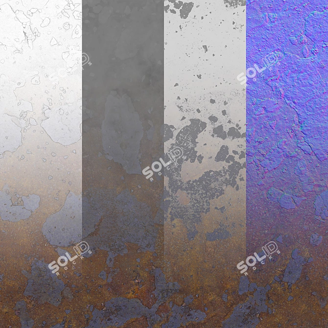 Seamless Metal Texture Set 3D model image 2