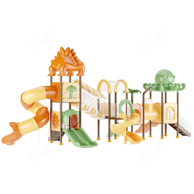 Nature Series Outdoor Playground Kit 3D model image 2