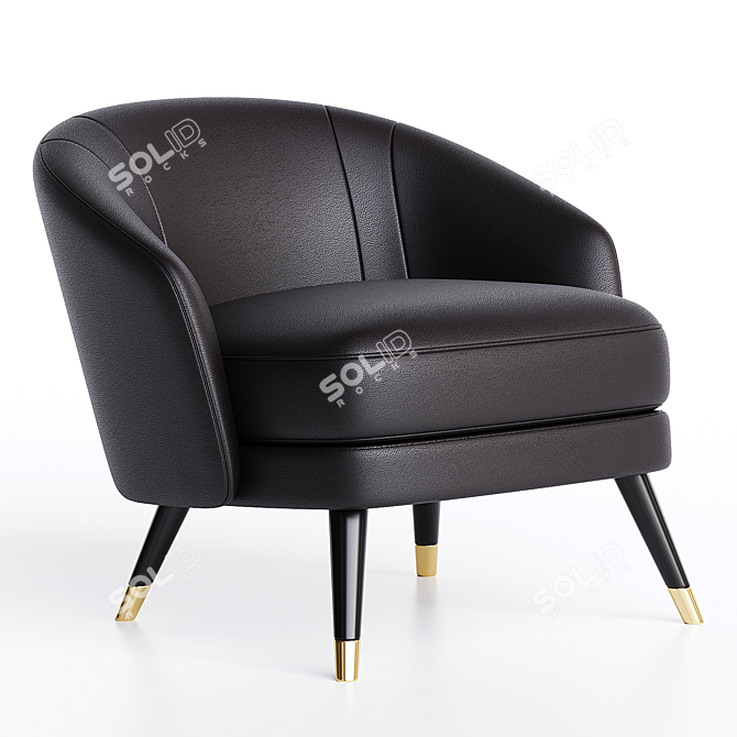 Elegant Cecile Armchair Design 3D model image 1