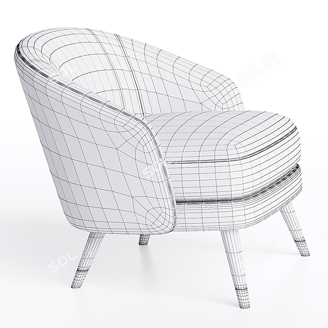 Elegant Cecile Armchair Design 3D model image 3