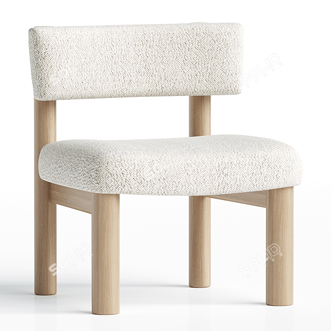 Plush Teddy Chair - Sleek Design 3D model image 1