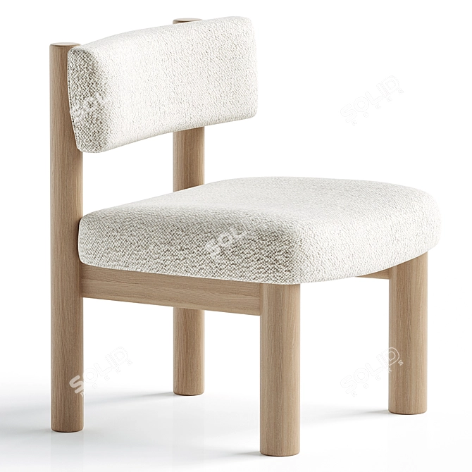 Plush Teddy Chair - Sleek Design 3D model image 2