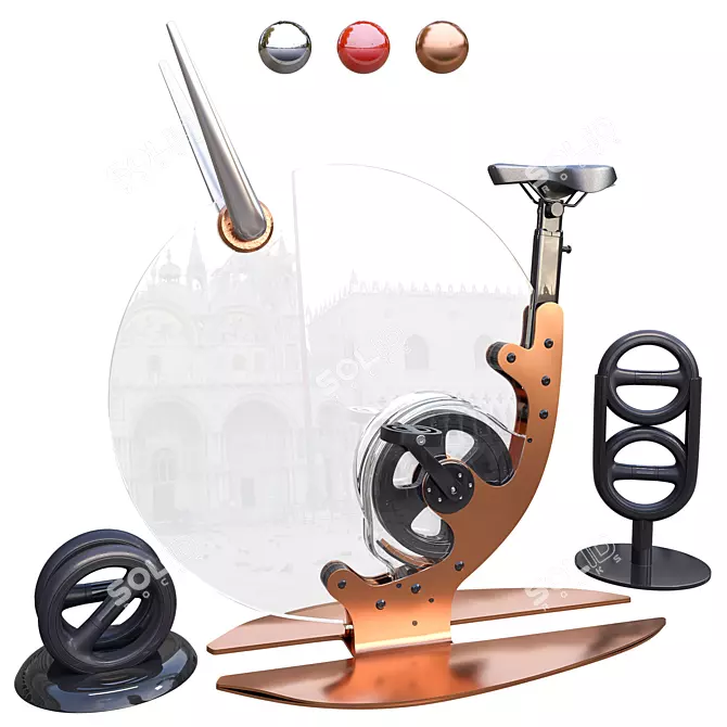 Modern Fitness Equipment with Accessories 3D model image 1