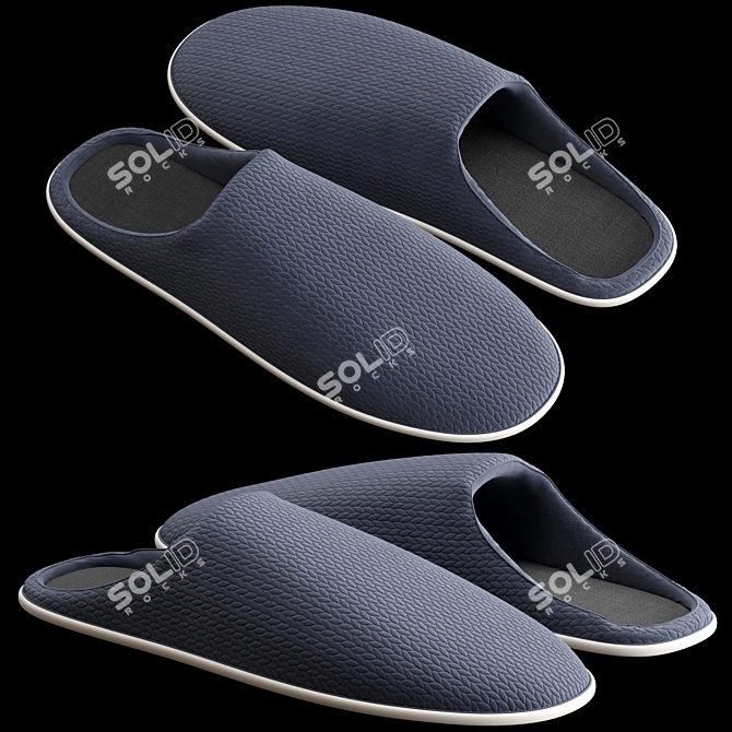 Cozy Geometric House Slippers 3D model image 1