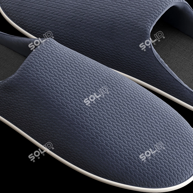 Cozy Geometric House Slippers 3D model image 3