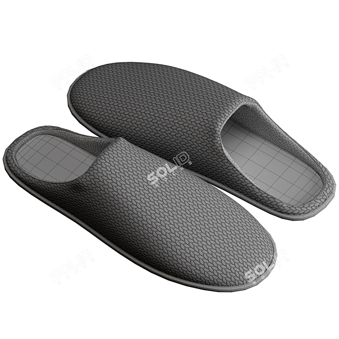 Cozy Geometric House Slippers 3D model image 4