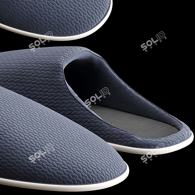 Cozy Geometric House Slippers 3D model image 5