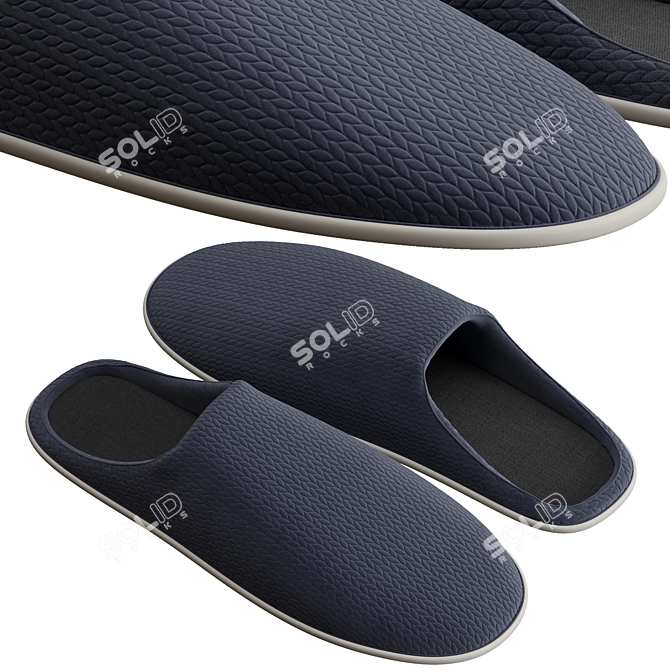 Cozy Geometric House Slippers 3D model image 6
