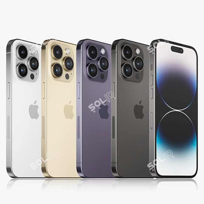 Pro Render Model iPhone 14 3D model image 1