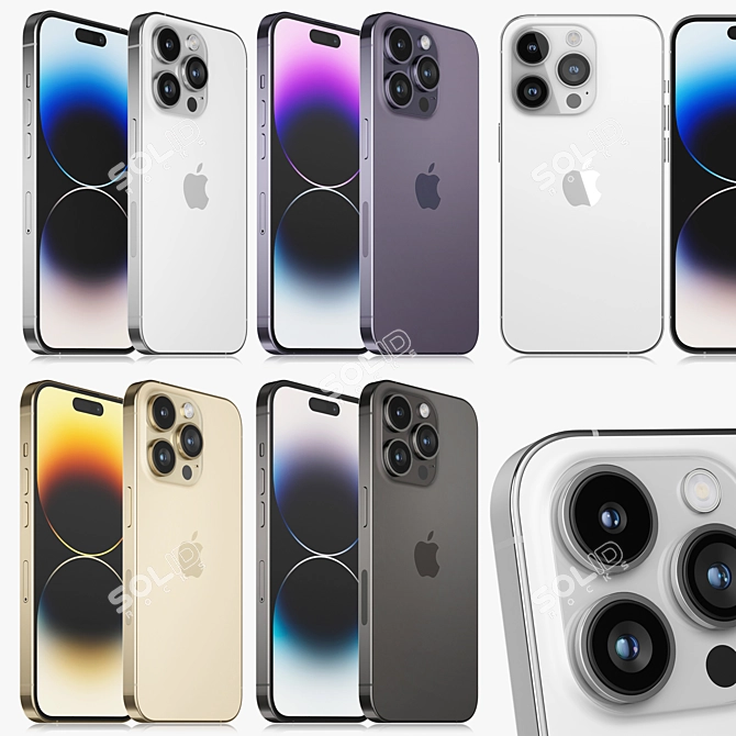 Pro Render Model iPhone 14 3D model image 4