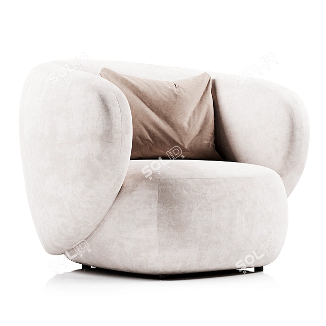 Sleek Swell Armchair Design 3D model image 1