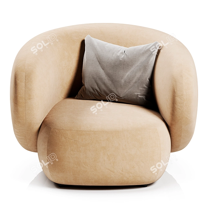 Sleek Swell Armchair Design 3D model image 2