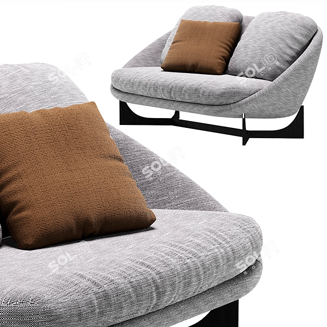 Elegant Minotti Lido Sofa 3D model image 3