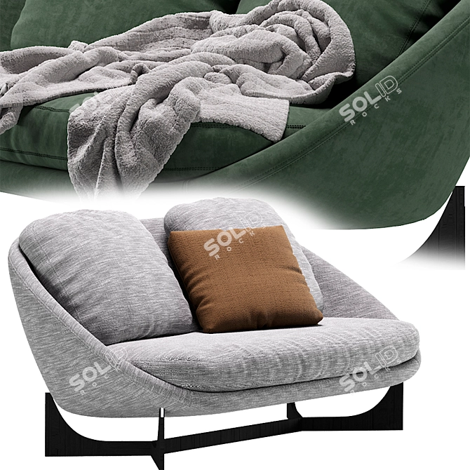 Elegant Minotti Lido Sofa 3D model image 5