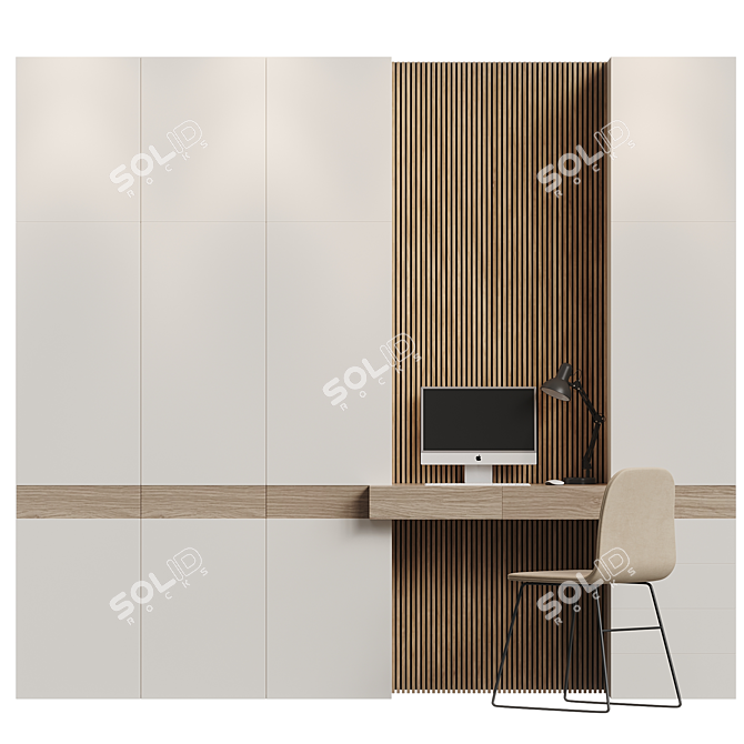 Modern Workspace Essentials Set 3D model image 1