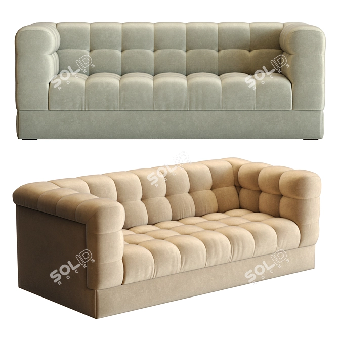 Luxury Chiltern Velvet 3D Sofa 3D model image 1