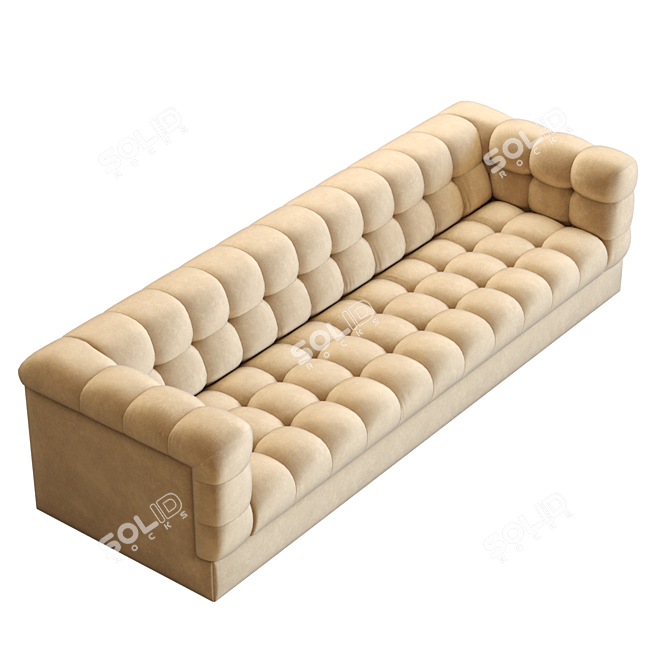 Lux Velvet Tufted 111" Sofa 3D model image 2