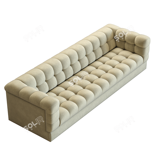 Lux Velvet Tufted 111" Sofa 3D model image 3