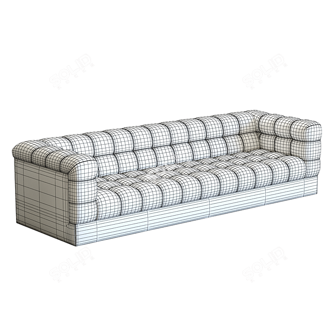 Lux Velvet Tufted 111" Sofa 3D model image 6