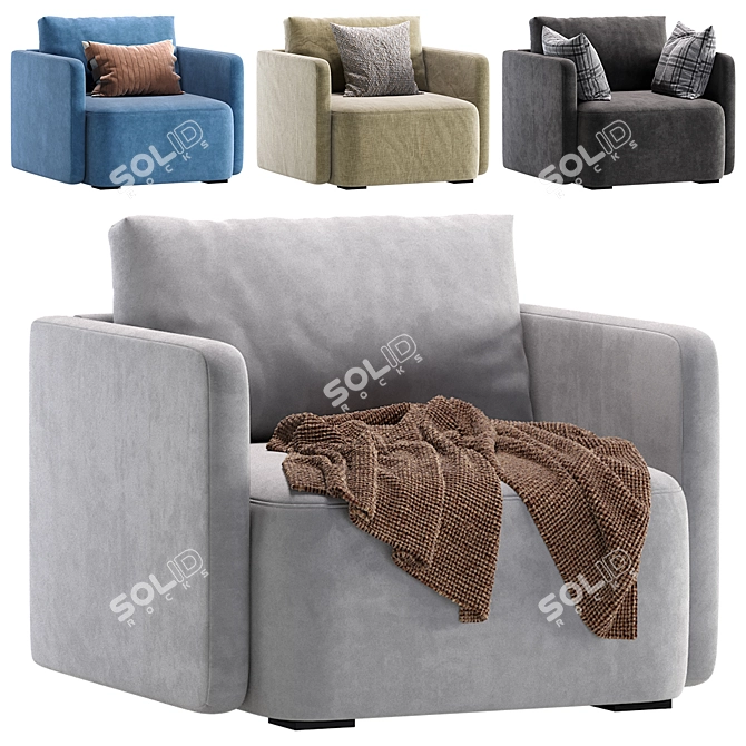 Modern Enfield Armchair Design 3D model image 1