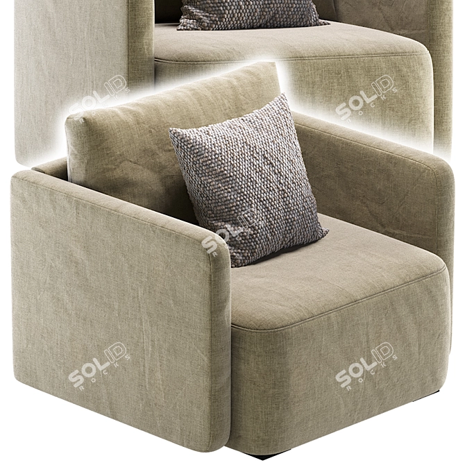Modern Enfield Armchair Design 3D model image 2