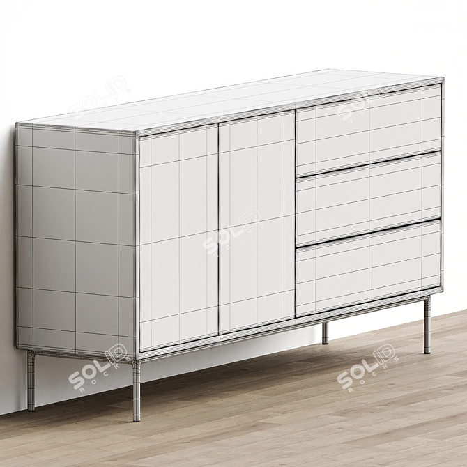 Sleek Whitebird Sideboard Design 3D model image 3