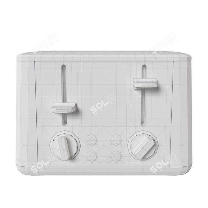 Sleek Quadro Toaster with 6 Textures 3D model image 2