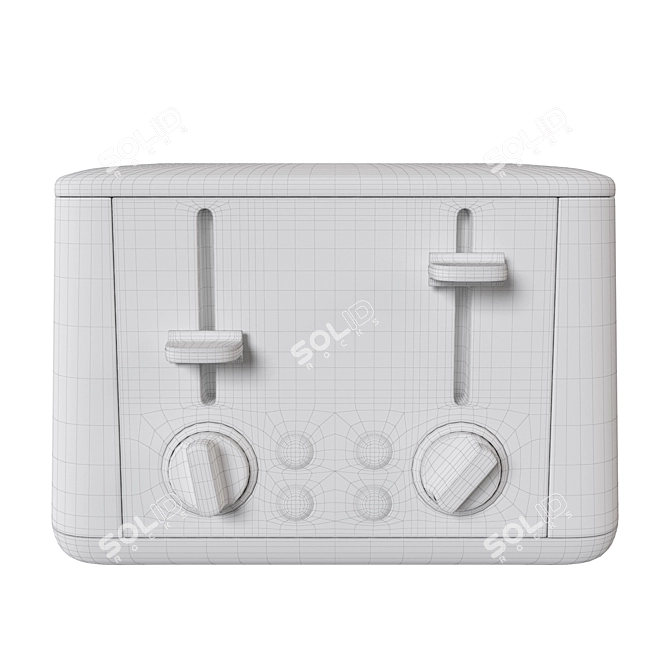 Sleek Quadro Toaster with 6 Textures 3D model image 3