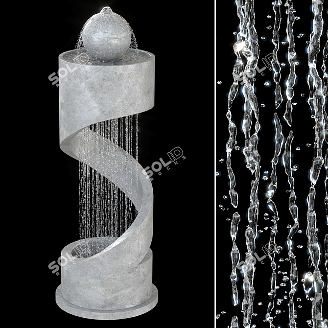 Cascading Staircase Waterfall Fountain 3D model image 1