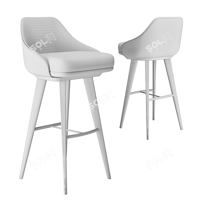 Modern Swivel Bar Stool - Poly 24028 3D model image 4