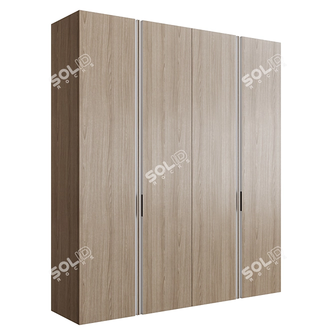 Modern LED-lit Wardrobe Organizer 3D model image 1