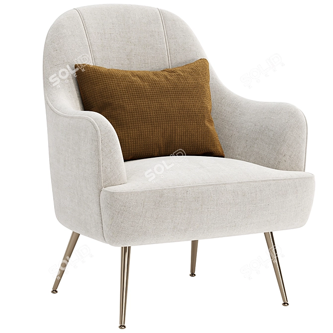 Stylish Daniette Armchair Set 3D model image 1