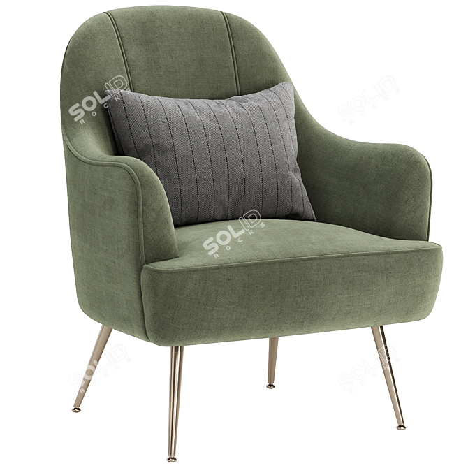 Stylish Daniette Armchair Set 3D model image 2