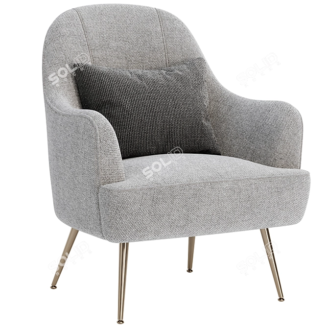 Stylish Daniette Armchair Set 3D model image 3