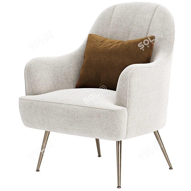 Stylish Daniette Armchair Set 3D model image 4