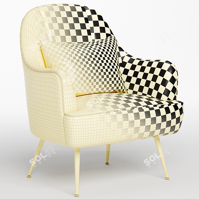 Stylish Daniette Armchair Set 3D model image 6