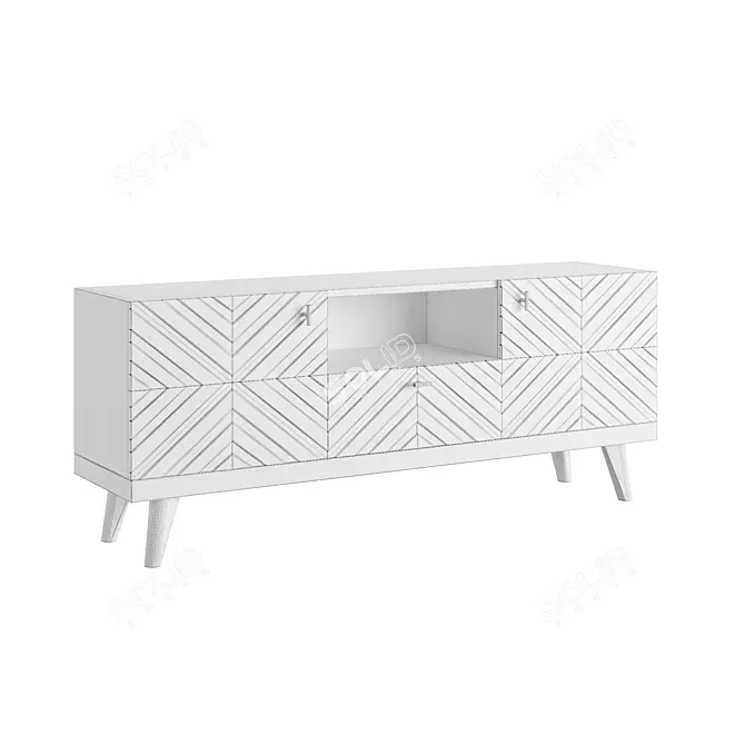 Scandinavian TV Stand Alba Beige 3D model image 4