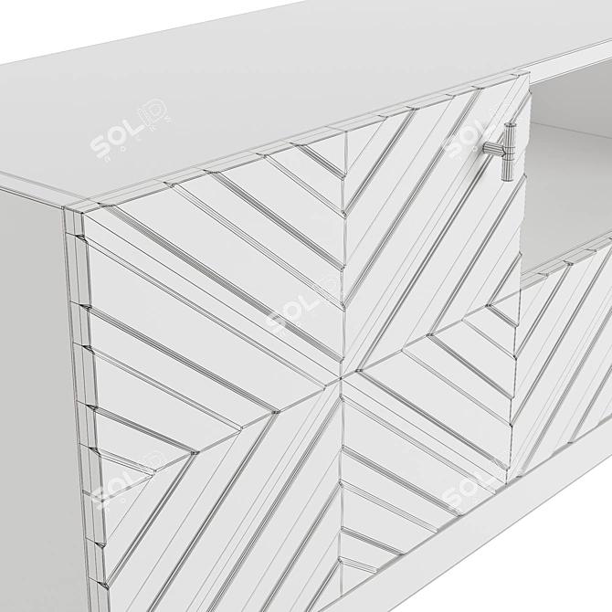 Scandinavian TV Stand Alba Beige 3D model image 5