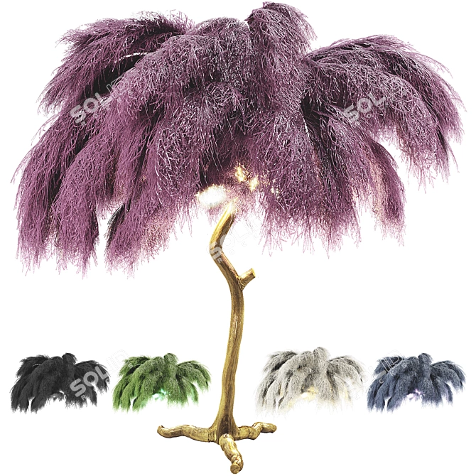 Luxury Ostrich Feather Lamp 3D model image 2