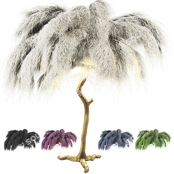 Luxury Ostrich Feather Lamp 3D model image 4