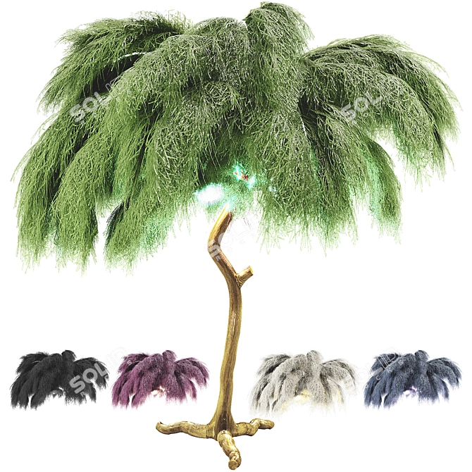 Luxury Ostrich Feather Lamp 3D model image 5