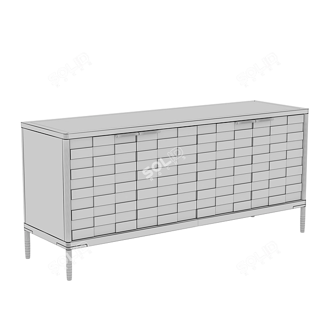 Oak Textures Wood Dresser - Dantone Home 3D model image 4