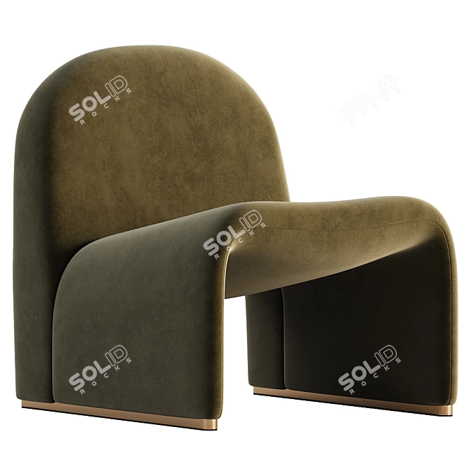 Giancarlo Piretti Boucle Lounge Chair 3D model image 2