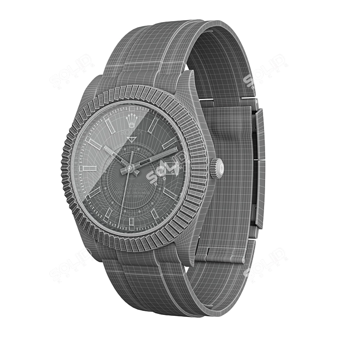 Luxury Rolex Oyster SKY Dive 3D model image 5