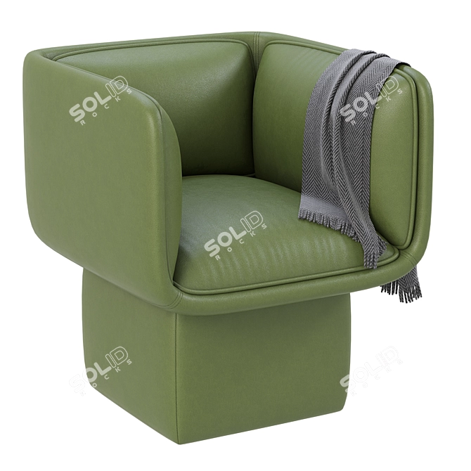 Luxury Leather Armchair Asset 3D model image 3